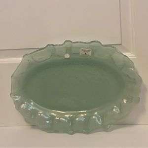 NEW MARIPOSA SEA GLASS OVAL PLATTER NWT HANDCRAFTED HOME DINING SERVEWARE